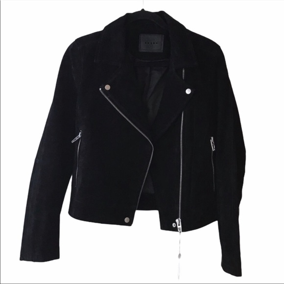 BLANK NYC Black 100% Suede Leather Moto Jacket - Picture 3 of 7